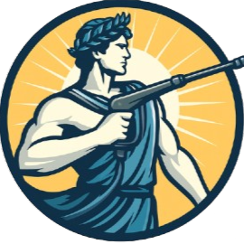 Logo for Apollo Pressure Washing featuring a classical figure holding a pressure washer.